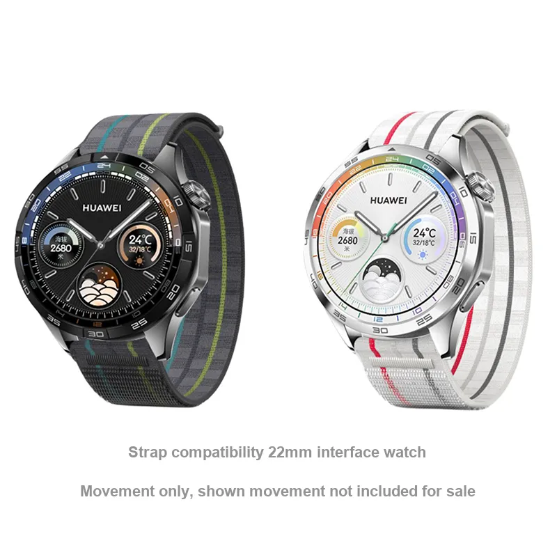 FZRT Huawei Compatibility Watch Band Breathable Nylon Loop Quick Release 22mm Strap Nylon Material-4
