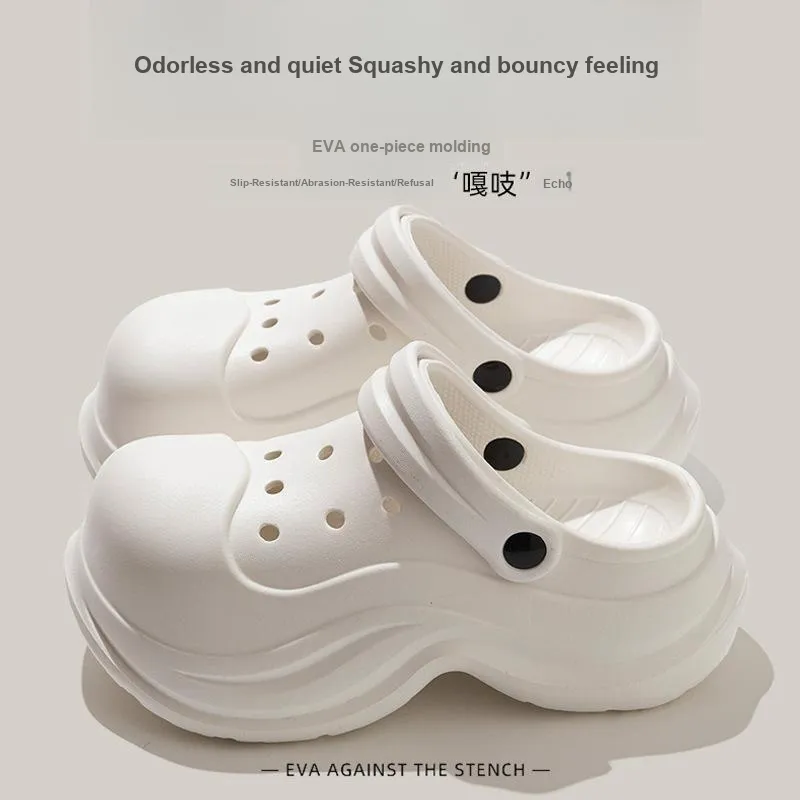 Lighthearted Malan Clogs Platform Beach Bag Outerwear Women's Head Cool Slippers Trendy-1