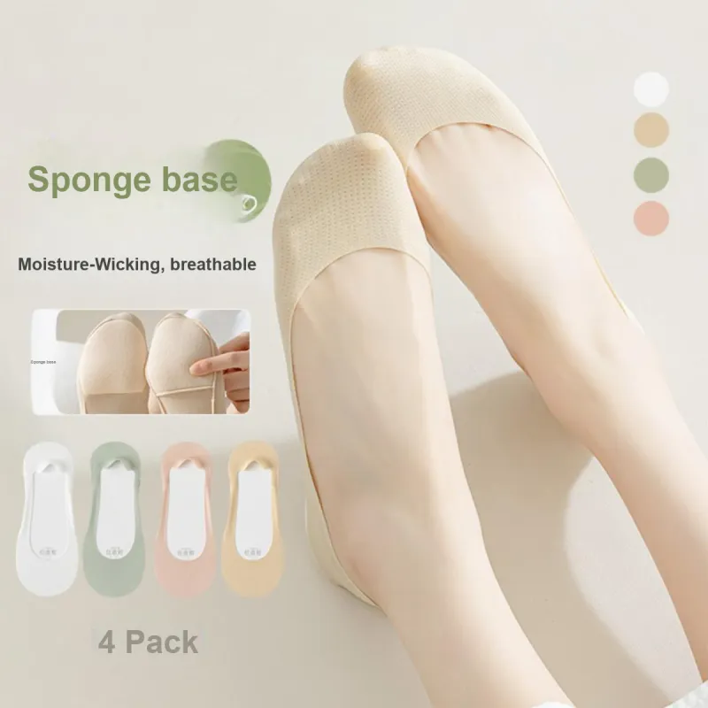 MIIOW No Show Socks Women's 4 Pack Mixed Color-1
