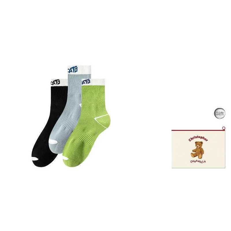 Caramella Mid Calf Socks Men's Shopping Bag Combo Set-9
