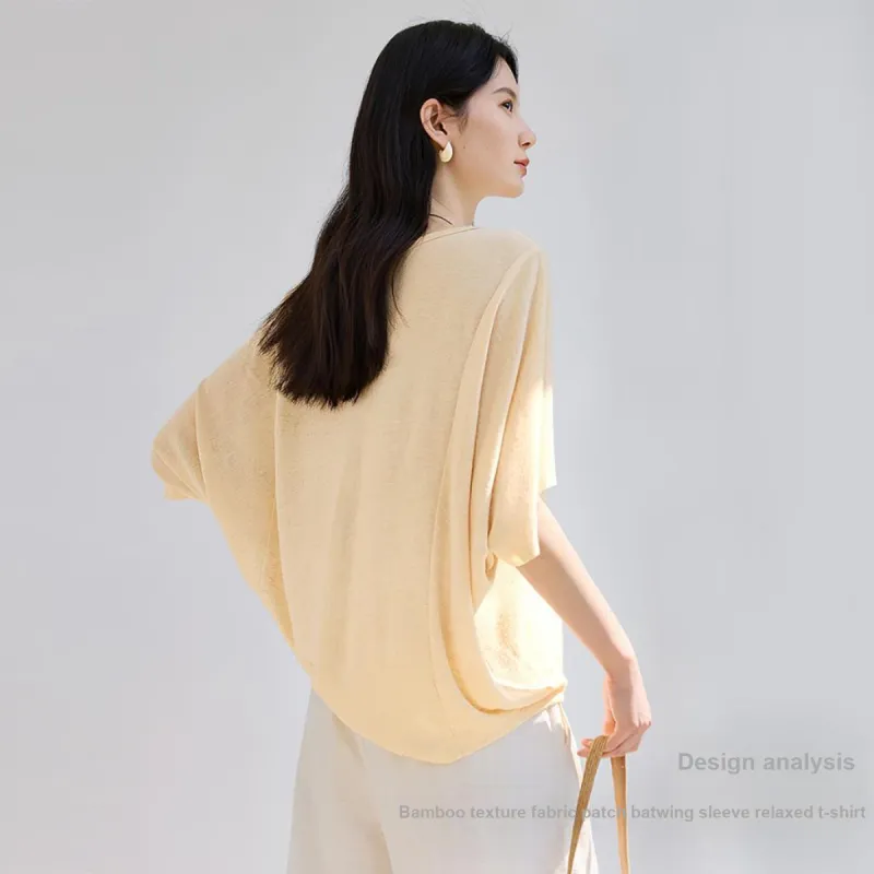 IHIMI T Shirt Women's Light Orange Yellow-1