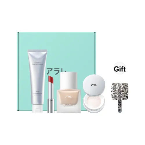 ARALE Жидкость Foundation+Пудра+Lipstick+Натуральный Крем Макияж Наборы Легко Смесь Естественный Сглаживающий 4 Штуки Набор