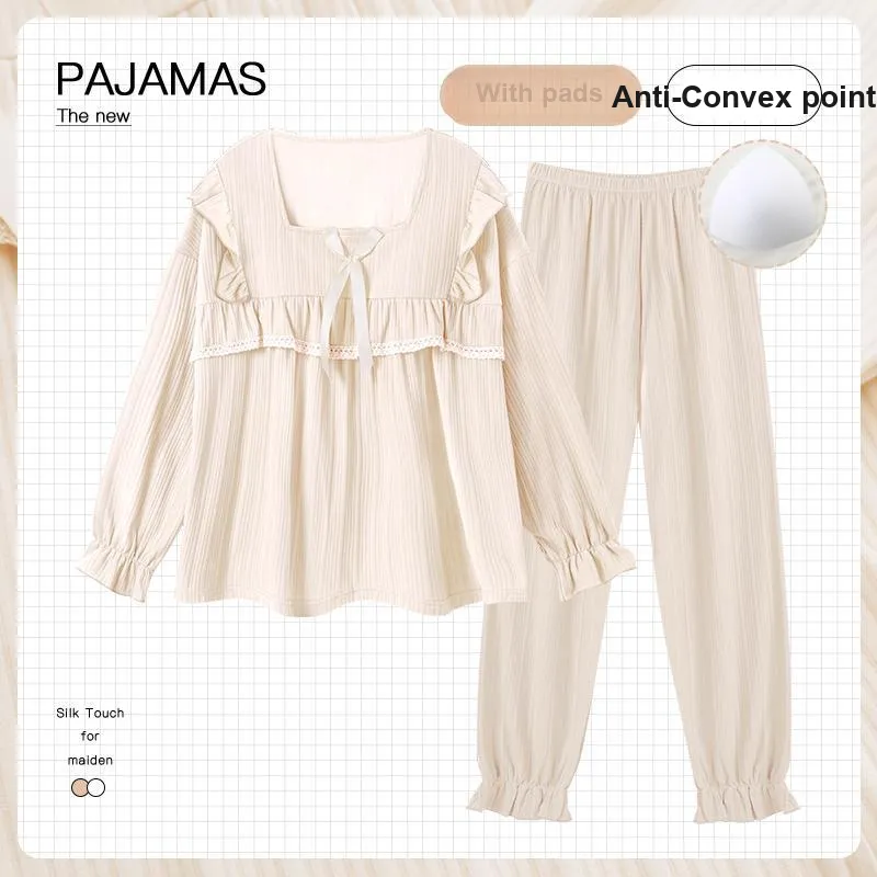 OUSHIBO Pajama Set Women's Apricot-1