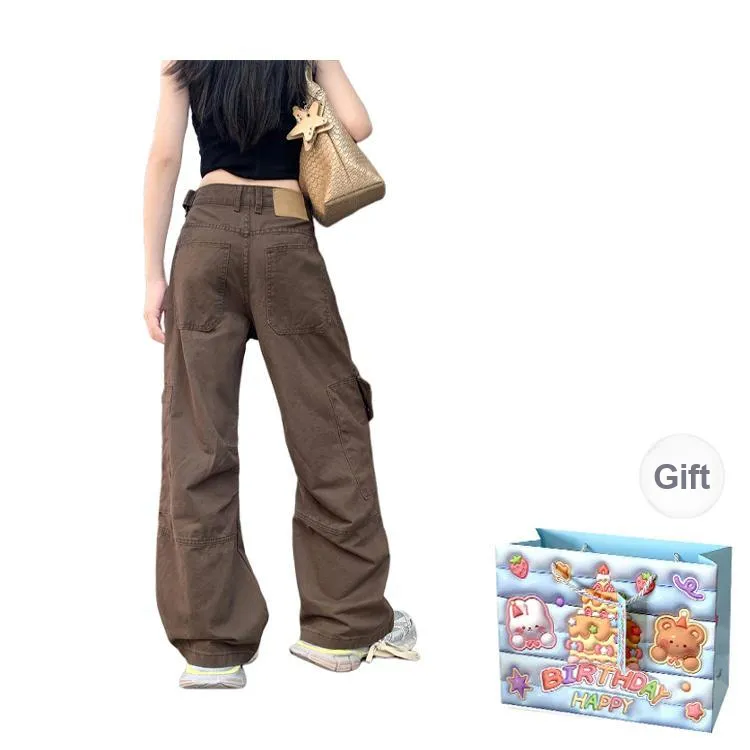 QUIET ANGEL Cargo Pants Women's Brown-1