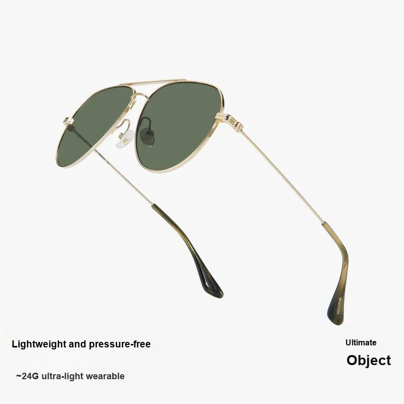 MUJOSH Plate And Metal Aviator Sun Protection Outdoor Fishing Driving Eye Protection Sunglasses Unisex Metal Silver-8