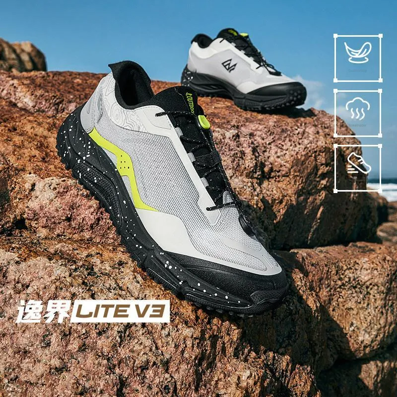 LiNing Yijie Lite V3 Shock Absorbers Low Top Hiking Shoes Men's Gray-10