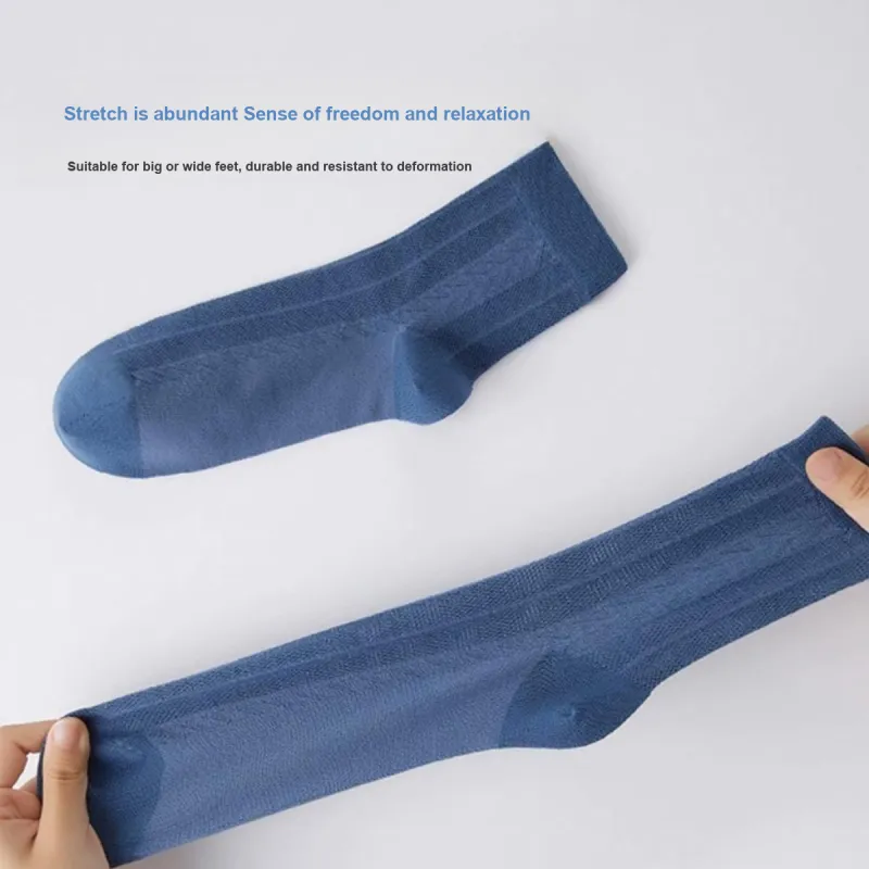 H YXIANG Mid Calf Socks Men's 6 Pack-5
