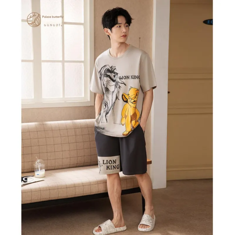 Gongdie x Disney Pajama Set Men's Khaki Gray-6