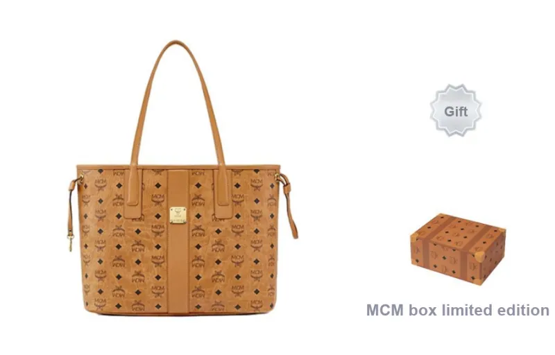 MCM Reversible Liz Shopper Medium Visetos Cognac-6
