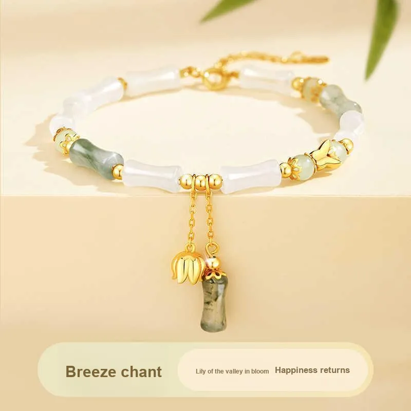 Andaozi Hetian Jade Bracelets Pale Greenish White Jade Women's-1
