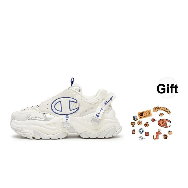 Champion Low Top Crepe Sneakers Unisex Milk White Champion Blue