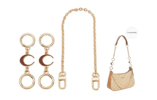 Lan Bao Fan Alloy Metal Bag Accessories Women's Brown/Milk Tea