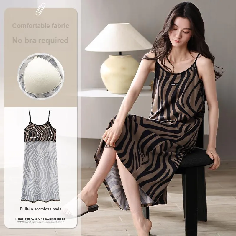 XIAFENYAN Nightgown Women's Brown-1