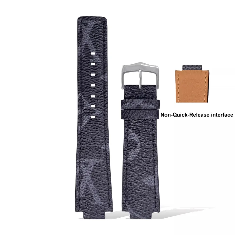 Yuloran LV Compatibility Watch Band Genuine Leather Material-3
