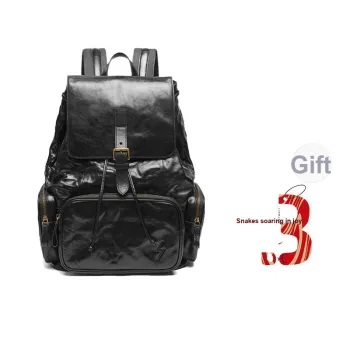 Sharkborough Tree Gum Vegetable Tanned Cowhide With Hand Grab Texture Backpack Tubas Men's Black Coffee
