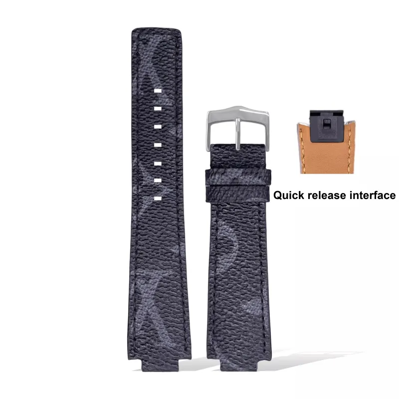 Yuloran LV Compatibility Watch Band Genuine Leather Material-13