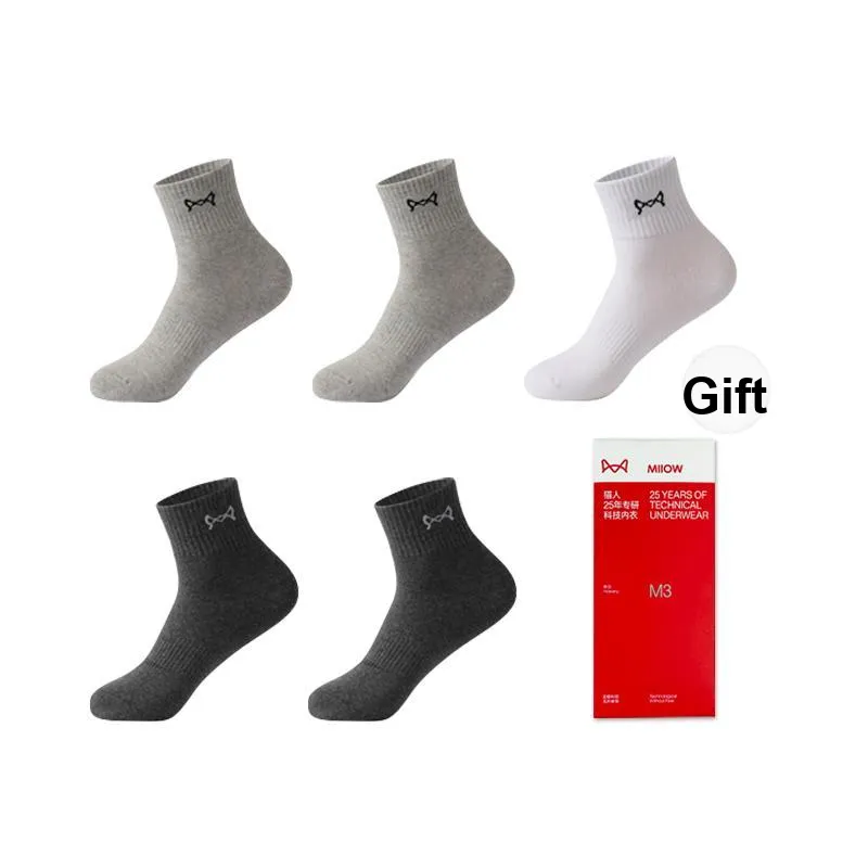 MIIOW Mid Calf Socks Men's 5 Pack Gift Box Set-1