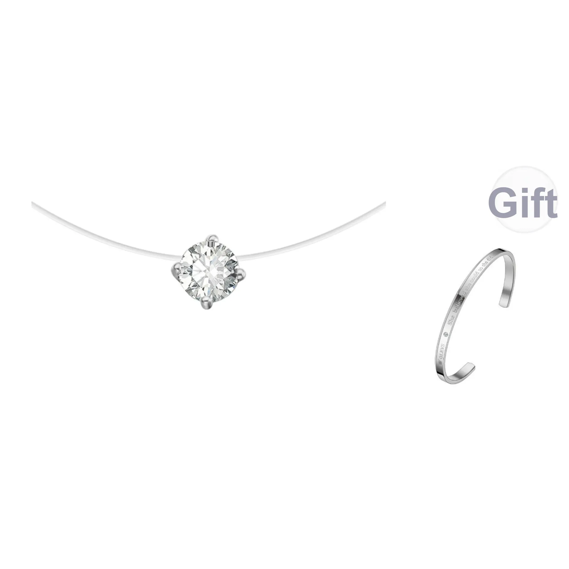 OLEVS Radiant Collection Стальные Ожерелья Женские Серебряные OLS 226