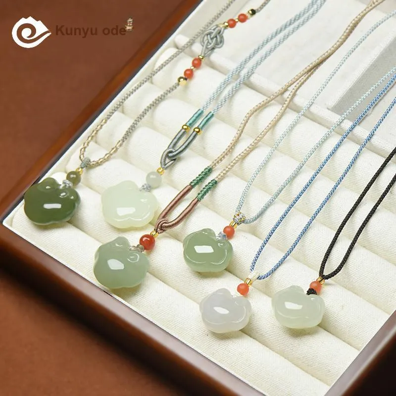 KUNYUYAO Hetian Jade Pendants White Jade Unisex-19