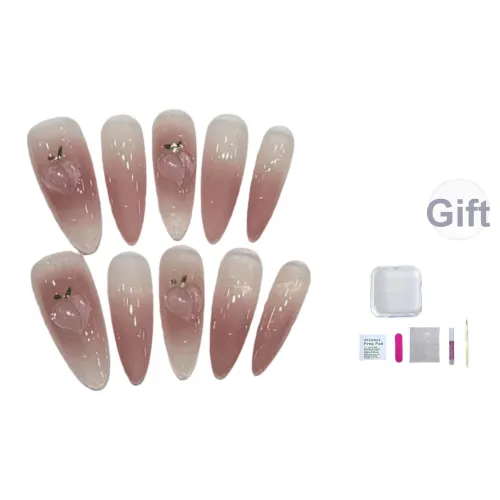 A Few More Cute Медово-персиковый Ручной Премиум Патч False Nail Миндально-розовый Румяна Стейн