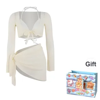 BVODE Swimsuit Sets Women's White Shopping Bag
