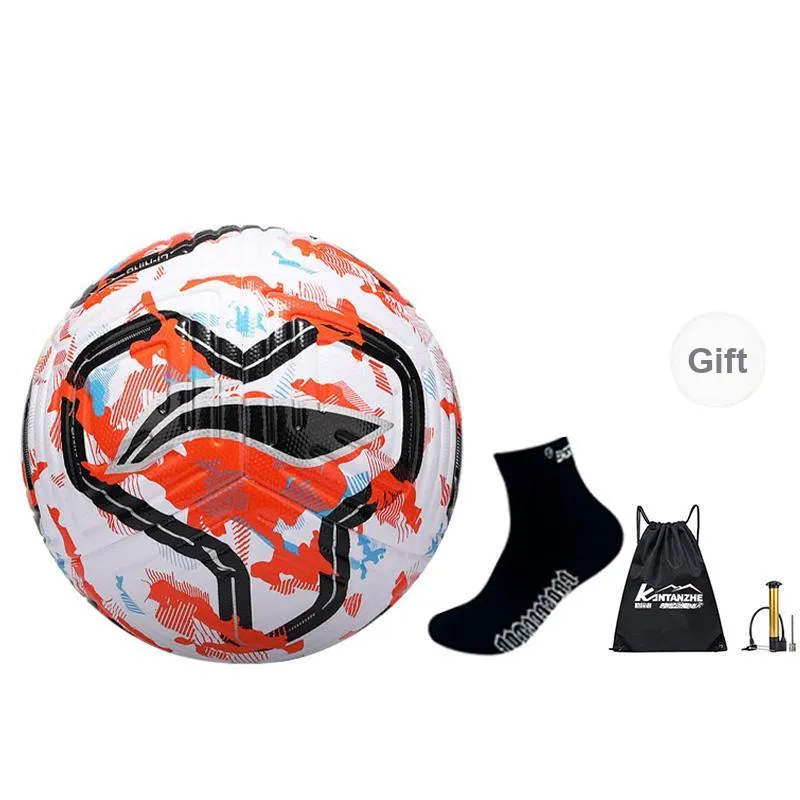 LiNing Size 5 Soccer TPU Seamless Thermal bonding Unisex White Orange Blue-18