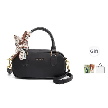 RED DRAGONFLY Cow Split Leather Handbag Regular Unisex Brown/Black