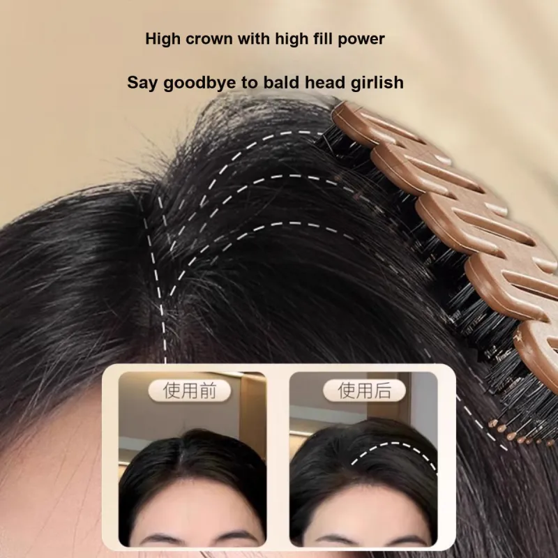 LMLTOP Pine Cone Pig Bristle Comb High Hairline Tool For Hair Massage And Smooth Hair Rib Comb 1 Second Fluffing Up-6