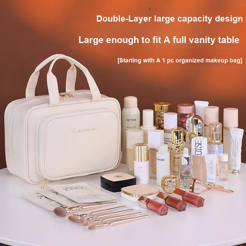 ZHIYIN Large Capacity Portable Skincare Storage Bag, Unique Design, Travel Portable Refill Case Make up Tools-2
