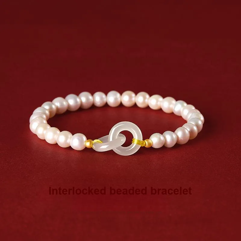 LIU GUI FU JEWELRY Hetian Jade Bracelets Pale Greenish White Jade Women's-1