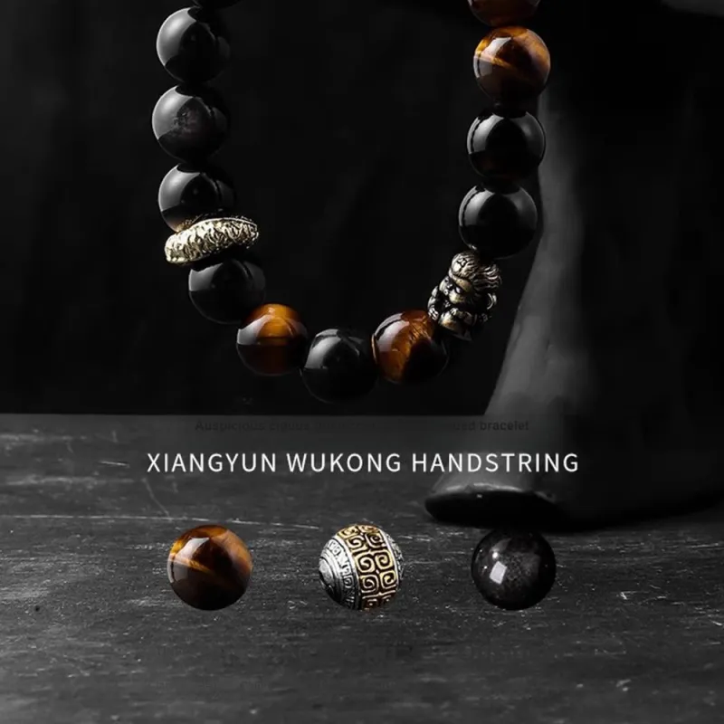 FOREVER MELODY Obsidian Bracelets Men's-8