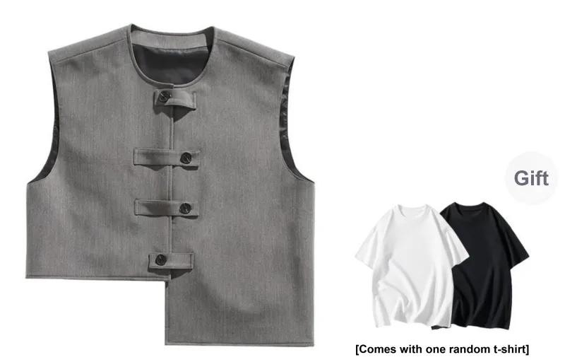 WELTER EXPERIMENT Fashion Minimalist Style Vest Unisex-31