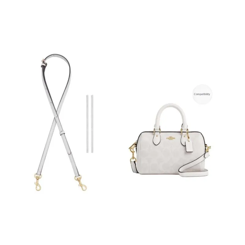 Lan Bao Fan Microfiber Polyurethane Fashion Versatile Shoulder Strap Bag Strap Women's Milk White/Black-40