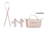 Adjustment Shoulder Strap 94-114cm+No Perforated (Nude Pink Silver-Tone Buckle)