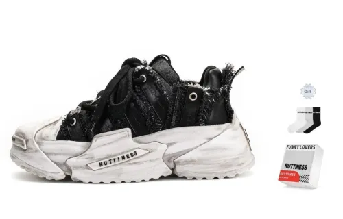 NUTTINESS Stars Collection Abrasion Resistant Low Top Casual Shoes Unisex Black