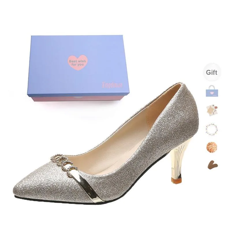 Xingdiman High Heels Women's Gold-22