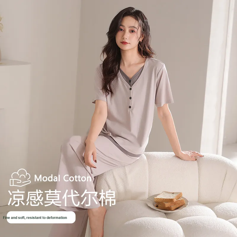 XIA.WA.ZHI.XIU Pajama Set Women's Gift Box Set Apricot-3