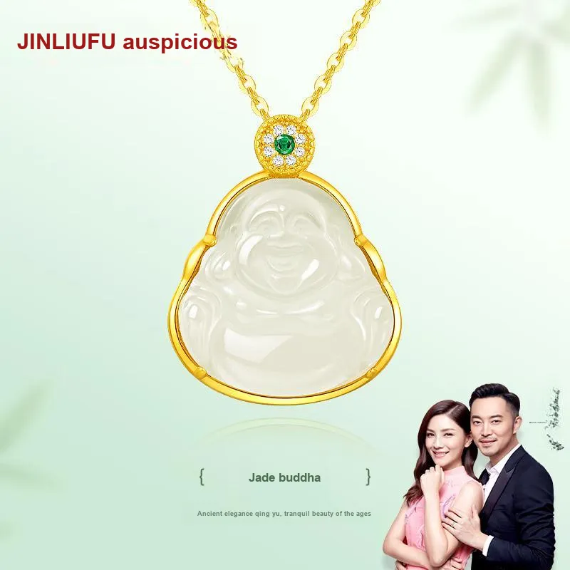 JINLIUFUJIXIANG Hetian Jade Necklaces White Jade/Pale Greenish White Jade Unisex-6