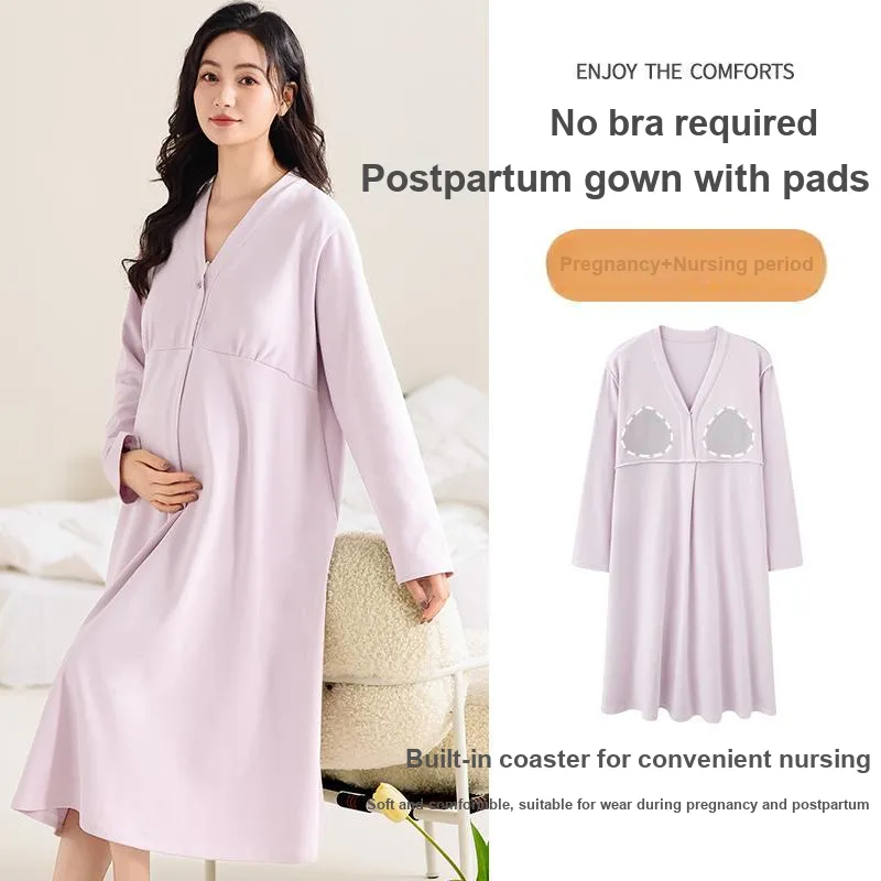 XIAFENYAN Nightgown Women's Purple-6