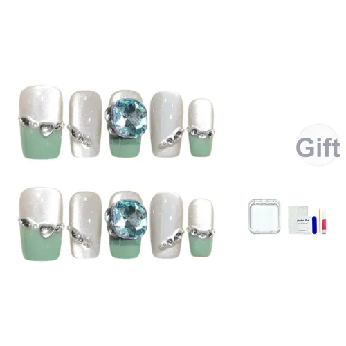 JINGCHANXUE [Drill Shadow Радуга] Стразы Украшенное Сердце Фальшивая Погоня Средний ЛАДДЕР Телесный Градиентный Кошачий глаз 14мм