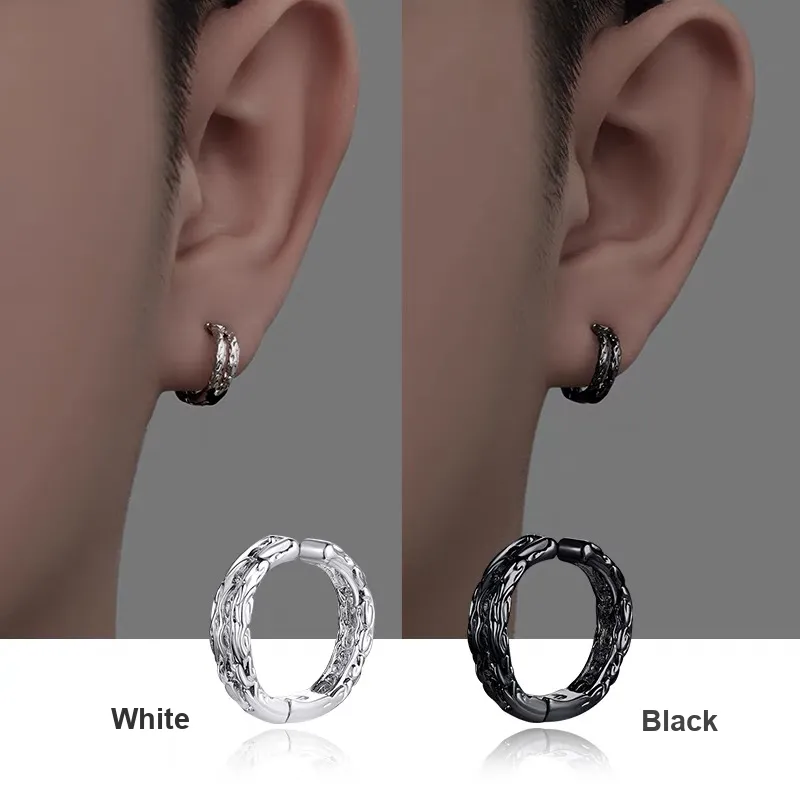 ZWU 925 Sterling Silver Earrings Men's-2