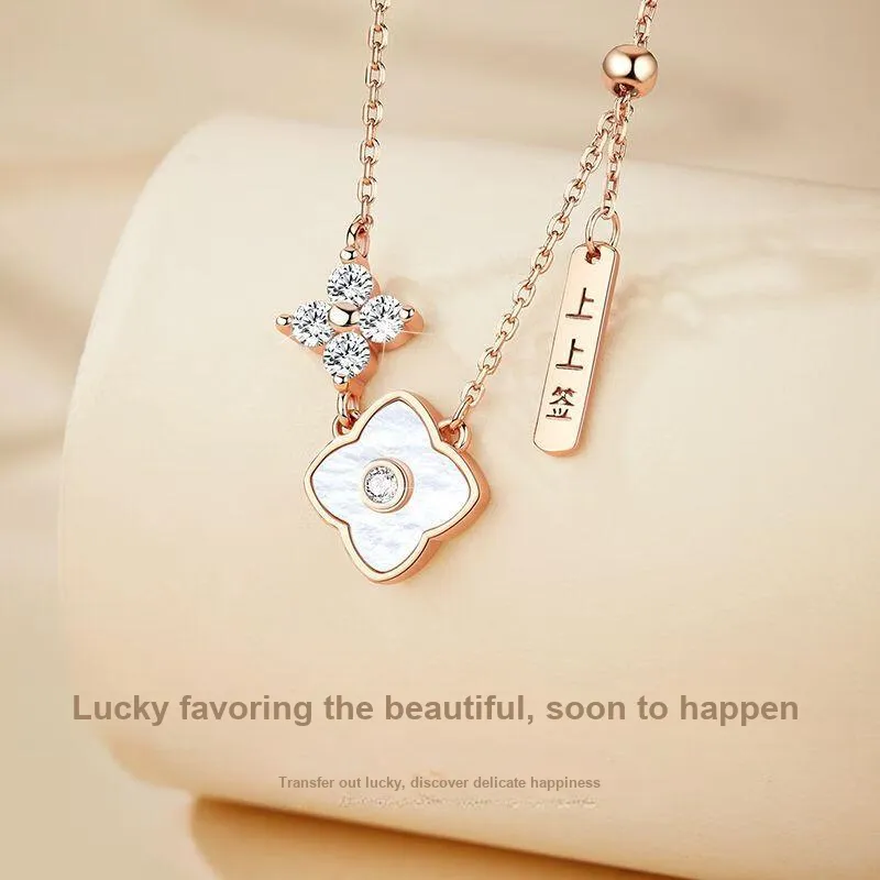 CLARKIA FLOWER S925 Silver Necklaces Women's-4