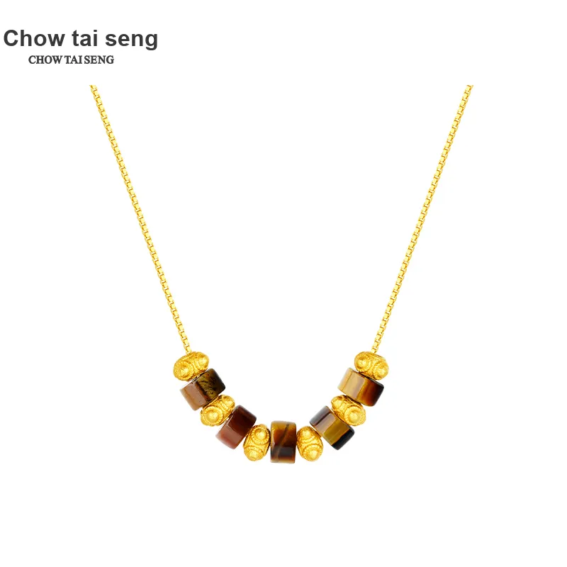 CHOW TAI SENG Tiger's Eye Stone Necklaces Women's-2