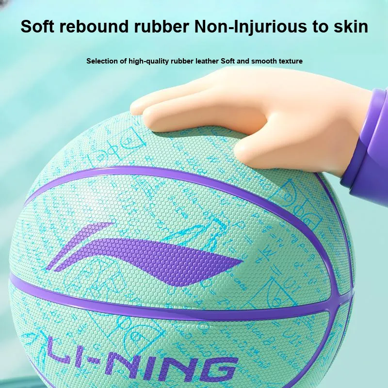 LiNing Rubber Basketball Mint Green Size 7 Ball/Size 5 Ball Street Training Unisex-4