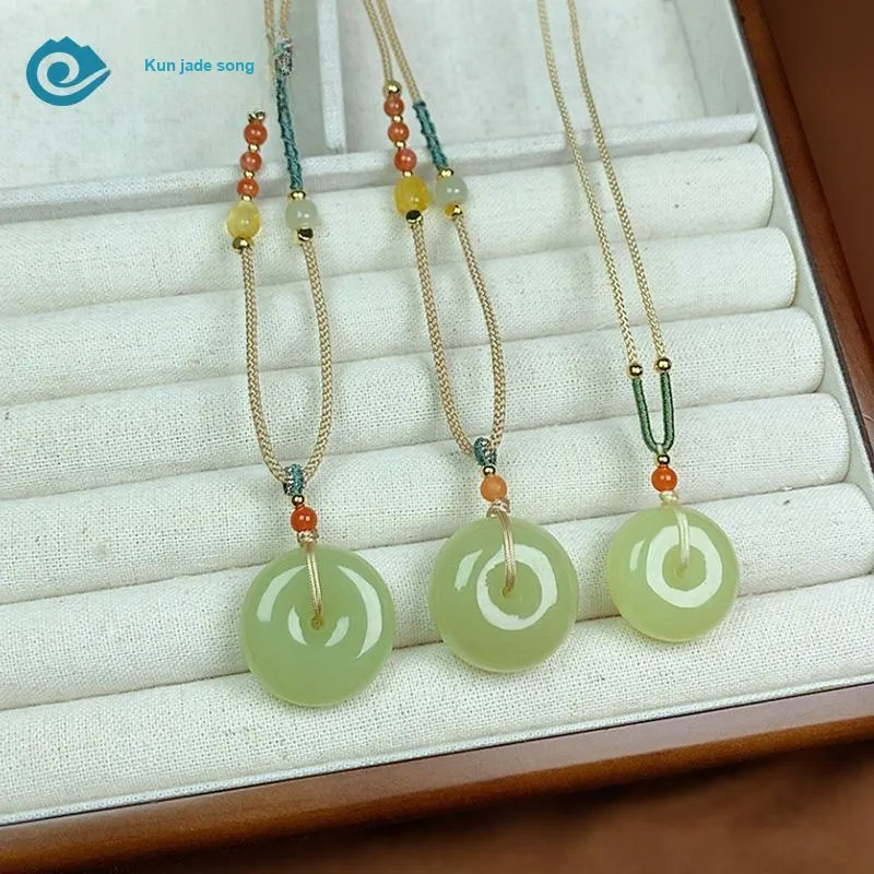KUNYUYAO Hetian Jade Pendants Pale Greenish White Jade Unisex-61