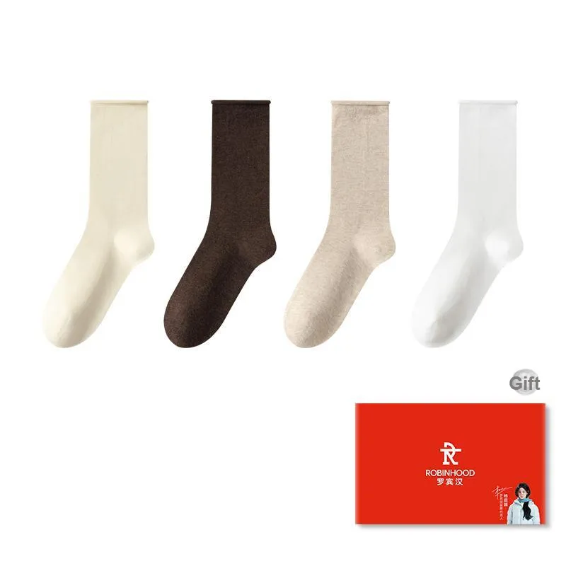 ROBINHOOD Mid Calf Socks Women's 4 Pack Gift Box Set-5