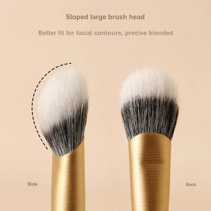 XIBI Bamboo Wood Z50 Slope Stippling Brush Blush Brush With Soft Portable Design For Beginners Made Of Wool-3