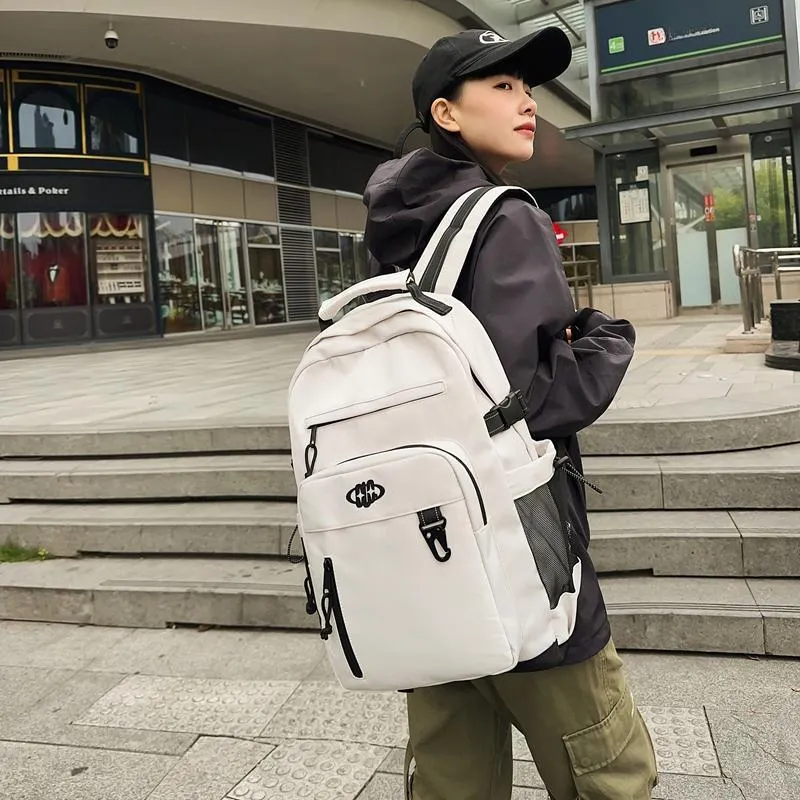 GOBLIN SHARKS 1759 Nylon Backpack Regular Unisex White/Black/Gray/Khaki-2