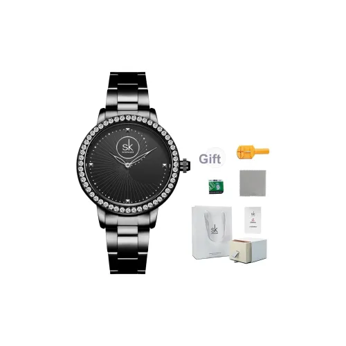 SHENGKE Кварцевый механизм ремешок из нержавеющей стали женские часы белый циферблат