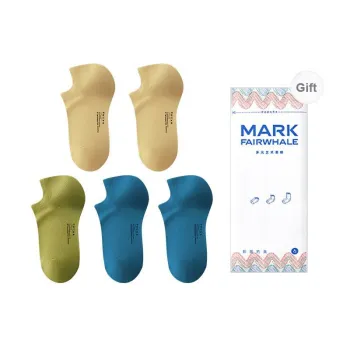 FAIRWHALE No Show Socks Men's 5 Pack